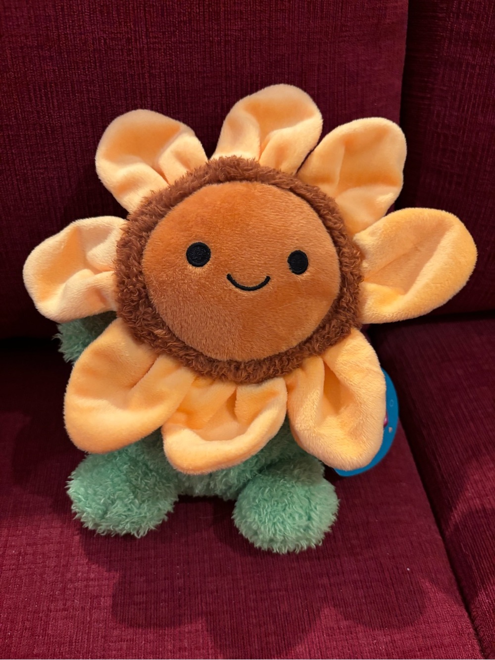 7.5 BumBumz Sunny Petal Plush - Orange Face with Yellow Petals & Green Body - Picture 2 of 4